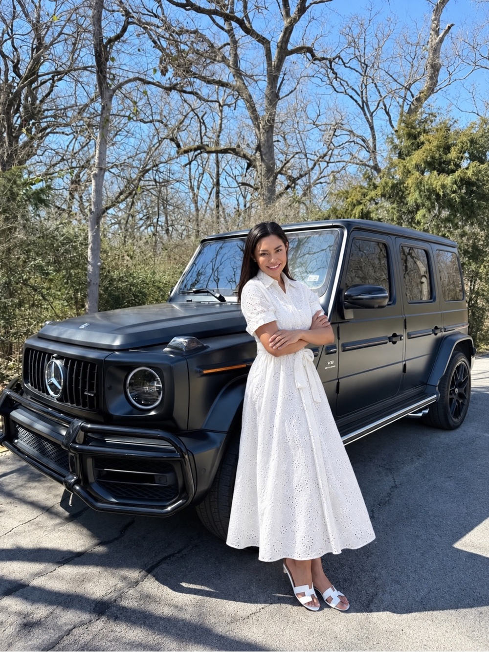 Zara White Eyelet Midi Dress